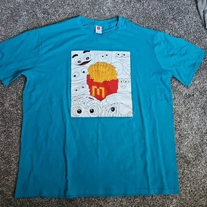 NWOT McDonald’s 2024 T-Shirts Size 2XL Teal Blue Lego Fries Short Sleeve - Picture 1 of 6