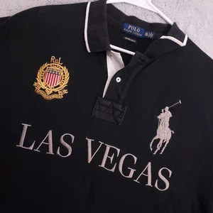 Polo Ralph Lauren Shirt Mens 2XL XXL Chief Keef Las Vegas Rugby Big Pony Black - Picture 1 of 9
