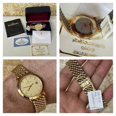 ETERNA Sultan Qaboos Gift Watch NOS Conjunto Completo Não Usado Omã Khanjar Ultra Raro Masculino - Imagem 1 de 4