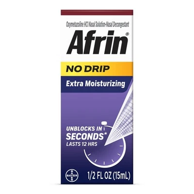 Afrin Spray Nasal Extra Hidratante Sin Goteo, Alivio de Congestión 12 Horas, 15 ml Foto 1 de 4