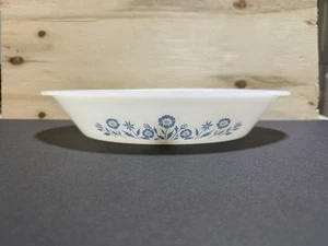 Vintage White Corning Ware Divided Baking Dish with Blue Cornflower Pattern - Picture 1 of 3