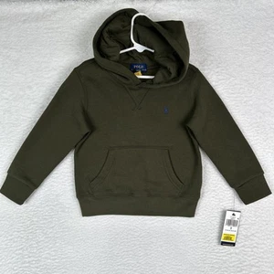 NWT Polo Ralph Lauren Fleece Hoodie Sweatshirt Dark Green Toddler Boys Size 3 - Picture 1 of 12