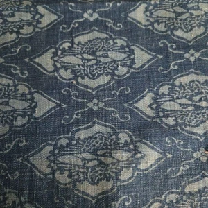 Tela catazoma índigo japonés chatarra de algodón Tsurumon 33x37 cm boro vintage - Imagen 1 de 5