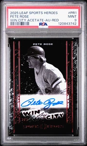 Pete Rose 2025 Leaf Metal Sports Heroes Autograph Win City 2/3 Color Match PSA 9 - Picture 1 of 4