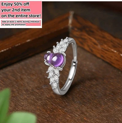 Кольцо с натуральным кристаллом обручальное кольцо из 18-каратного белого золота ручной работы с драгоценными камнями подарок для нее - Изображение 1 из 4