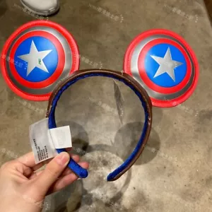 DisneyParks Captain America Super Soldier Marvel Mouse Ears Headband US POST - Picture 1 of 6