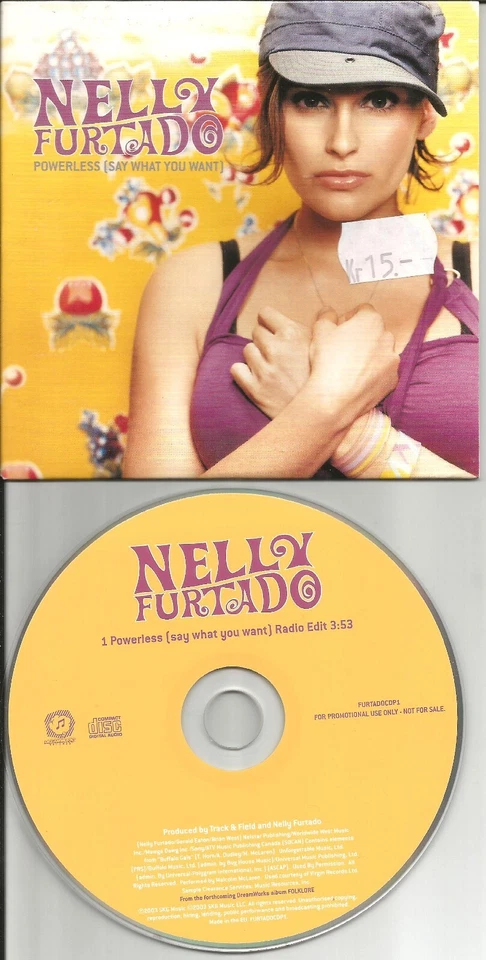 NELLY FURTADO Powerless RADIO EDIT Card Sleeve EUROPE PROMO CD single USA seller Foto 1 de 1