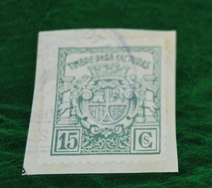Spain. Spanish Old Used Fiscal & Revenue Stamp. On paper. T5 - Picture 1 of 2