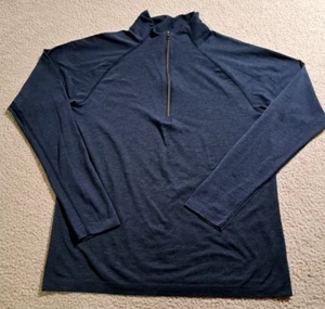 Lululemon Herren blau Langarm Mock Neck 1/4 Zip Pullover Vent Shirt / Größe M - Bild 1 von 6