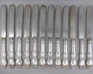 SHARON (1910) by 1847 ROGERS BROS Silverplate Blade 12 Dinner Knife Set 10" - Picture 1 of 10