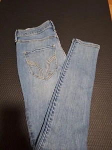 Pantalones de mezclilla Hollister para mujer ajustados tiro alto súper ajustados clásicos elásticos talla 5R - Imagen 1 de 16