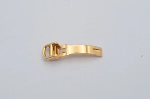 Cartier Leather Band Folding Clasp 18K 750 Gold 10MM Deployment Yellow - Picture 1 of 2