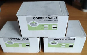 3nr 1kg Boxes of Copper Annular Ring Shank Nails 38mm x 3.35mm - Picture 1 of 2
