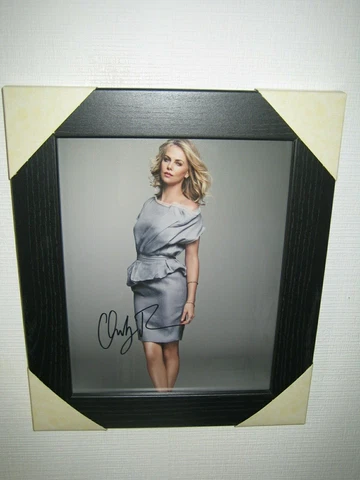 Charlize Theron Signed Photograph (8x10) Framed + CoA Cover