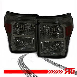 Smoked Amber Clear Lens Factory Style Headlights for 11-16 Ford F-250 F350 Super - Picture 1 of 2