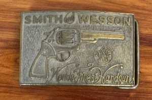 Vintage 1970s SMITH & WESSON Belt Buckle Worlds Finest Handgun - Picture 1 of 5