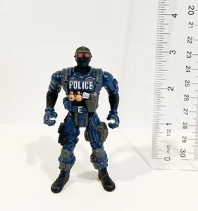 Chap Mei Police Force Action Figure 4” Hood Mask Man Blue Soldier SWAT Cop Toy - Picture 1 of 2