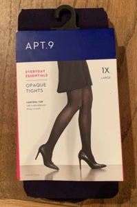Tights Women's 1X Large APT.9 Navy Opaque Control Top Apt 9 Stockings - Picture 1 of 10
