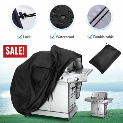 DAZONE Grillabdeckung Abdeckhaube BBQ Gasgrill Schutzhülle Haube Wasserdicht Schwarz DE