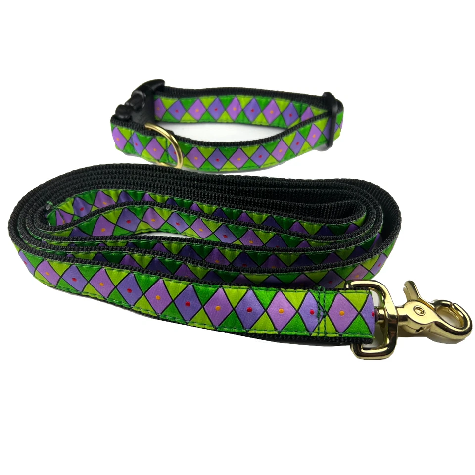 Combo de correa para collar de perro Up Country Mardi Gras. Correa de 6 pies cuello MED 12"-18" NUEVO Foto 1 de 1