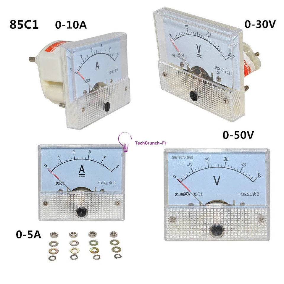 85C1 GB/T7676-98 DC 0-30V/50V 0-5A/10A Analog AMP Panel Meter Voltmeter Gauge - Bild 1 von 1