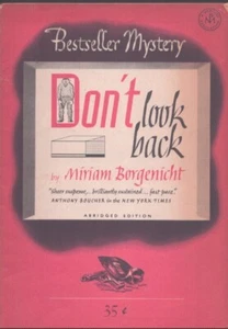 Don't Look Back by MiriamBorgenicht Very Good Bestseller Mystery # 205 - Imagen 1 de 1