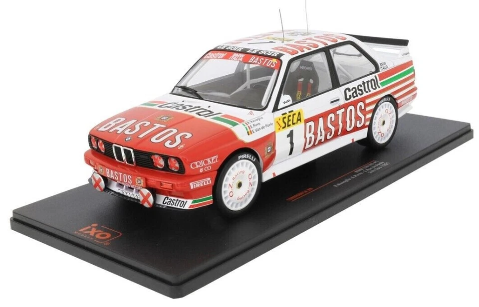 IXO BMW E30 M3 BASTOS #1 Ravaglia Pirro 24h Spa 1991 1/18 18RMC081A.20