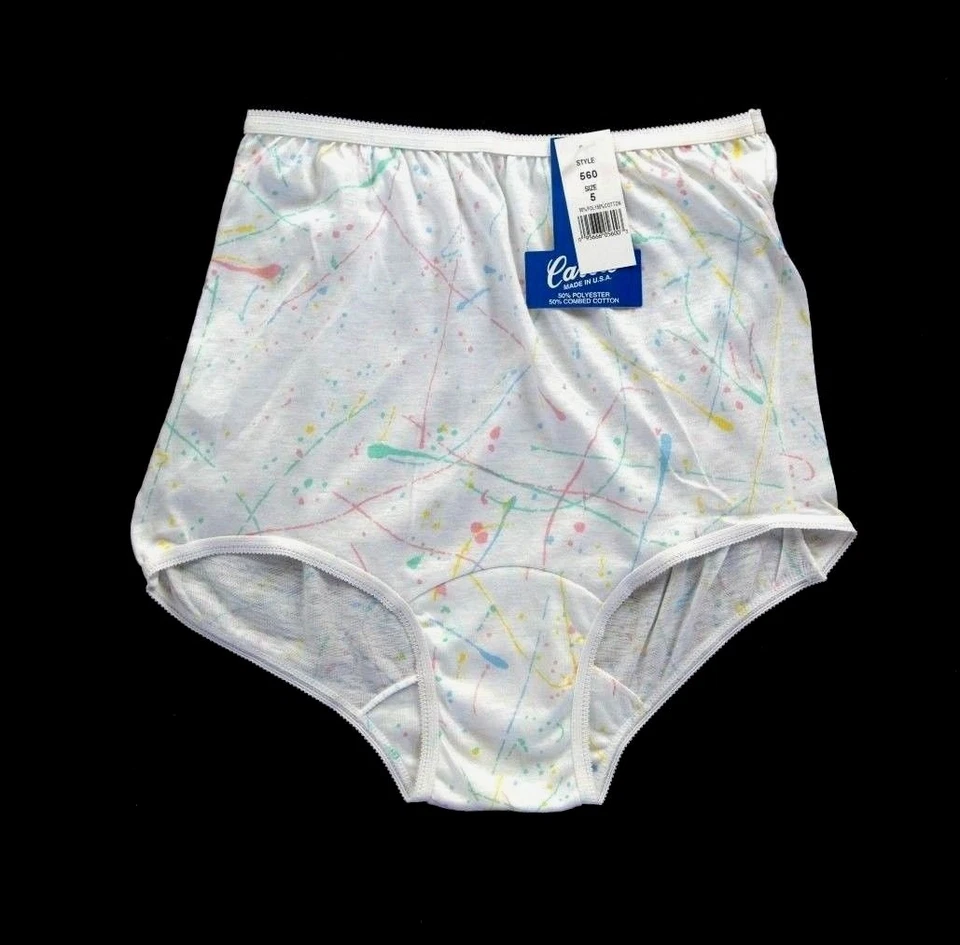 CAROLE 50 Cotton 50 Polyester Full-Cut Stripe Print Brief Size 9/2XL