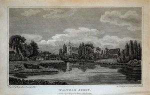 ESSEX, WALTHAM ABBEY & GATEHOUSE  Original  Copper Engraved Antique Print 1805 - Bild 1 von 1