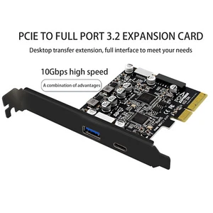 PCIe to USB 3.2 Gen 2 Adapter Card 10 Gbps 2-Port PCI Express Expansion CardinlM - Picture 1 of 8