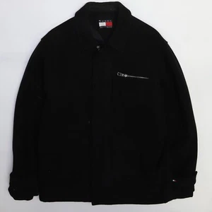 Tommy Hilfiger Wool Coat Jacket Size Large Black - Picture 1 of 8