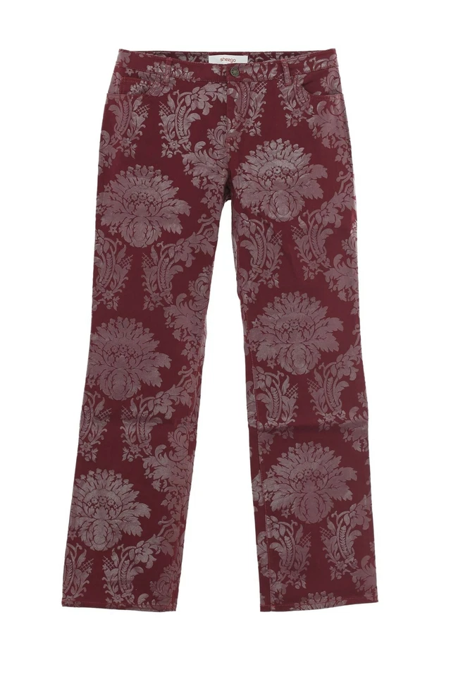 Sheego Die Gerade Stretchjeans Regular Fit Denim Damen Bordeaux Größe 42 44 46  - Bild 1 von 1