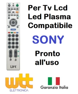 Telecomando universale TV SONY BRAVIA SONY RM Lcd Led Smart TV 3D come Originale - Foto 1 di 2