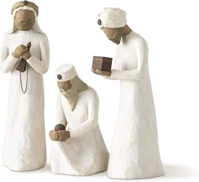 NEW WILLOW TREE BY SUSAN LORD THREE WISE MEN NATIVITY FIGURINES RRP £80 NOW £40 - Image 1 of 4
