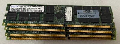 (4 x 2GB) HP 8GB 373030-851 PC3200R DDR Memory Module For DL140/145 G2 6X2GB - Image 1 of 2
