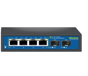 Hisource 4 x 2.5G Gbps Port Network Switch uplink 2 x 10G Gbps Port SFP+ UK Plug - Picture 1 of 7