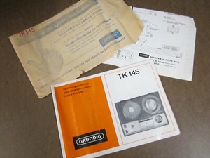 Owners Manual   Grundig TK 145 Tape Deck   Tube   Reel to Reel   1966