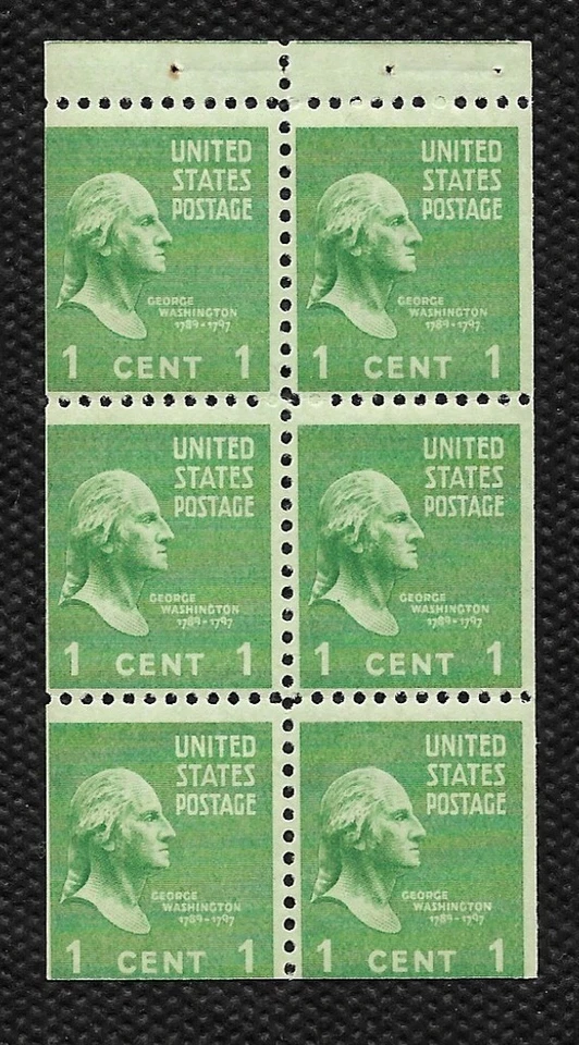 SCOTT 804b 1 CENT GEORGE WASHINGTON BOOKLET PANE OF 6 MNH FREE SHIPPING - Image 1 of 1