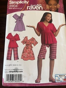 Simplicity 3904 That's So Raven Mädchen Kleid oder Top & Shorts Muster - Größe 8-16 - Bild 1 von 4