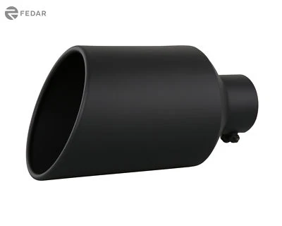4" Entrada 8" Salida 15" Largo Enrollado Extremo Corte Ángulo Camión Escape Tubo Trasero Punta Foto 1 de 4