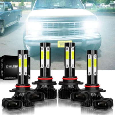 For Chevy C1500 2500 3500 1990-98 6000K LED Headlight Bulbs Hi/Lo Beam Combo Kit - Image 1 of 4
