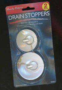 Drain Stoppers Soft Rubber fits 1 3/8" & 7/8" Holes light pull chain & ring PB - Picture 1 of 3