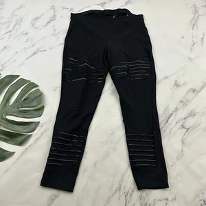 Torrid Damen Plissee Leggings Übergröße 2 schwarz gerippt Stretch hoher Bund - Bild 1 von 7