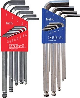 Eklind 13322 Bright-Ball-Hex L-Key Allen Wrench Combo- Inch / MM (2 sets 22pc) - Image 1 of 3