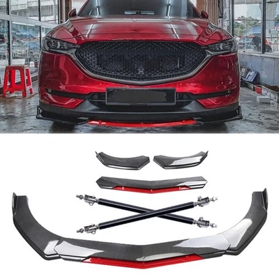 Front Bumper Lip Splitter Spoiler carbon fiber Body Kit For Mazda 2 3 5 CX3 CX5 Foto 1 de 4
