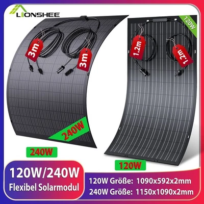 LIONSHEE Flexibel Solarmodul 120W 240W 480W 960W Flex Solarpanel Für Balkonkraftwerk DE