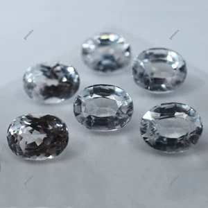 48 Ct Natural Ceylon Sapphire 6 Pcs Oval Cut CERTIFIED White Loose Gemstone Lot - Picture 1 of 11