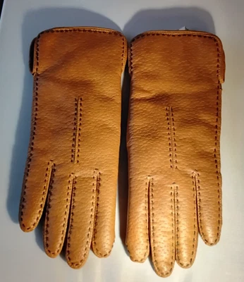 Guantes de imitación de cuero Betmar cosidos en marrón claro Foto 1 de 4