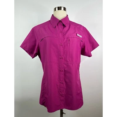 Habitat 40+ Solar Factor Short Sleeve Button Up Zipper Pocket Womens Hiking Top  - Image 1 of 4