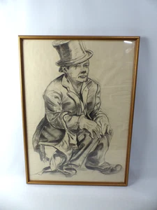 Fritz Feigler 1889-1948 Kohlezeichnung Clown - Picture 1 of 11